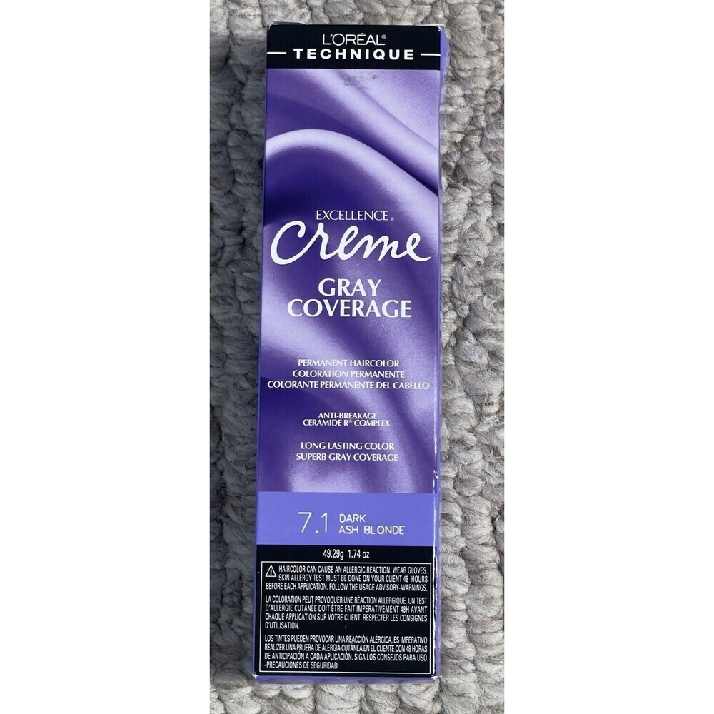 L'OREAL Excellence Creme Gray Coverage Permanent 1.74 oz Dark Ash Blonde 7.1